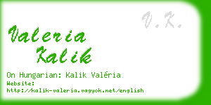 valeria kalik business card